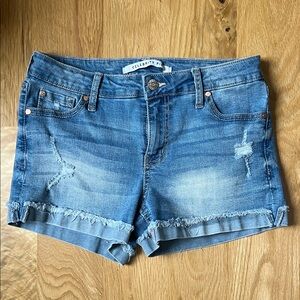 Women’s Celebrity Pink Medium Wash Distressed Denim Cutoff Shorts - Size 3/26